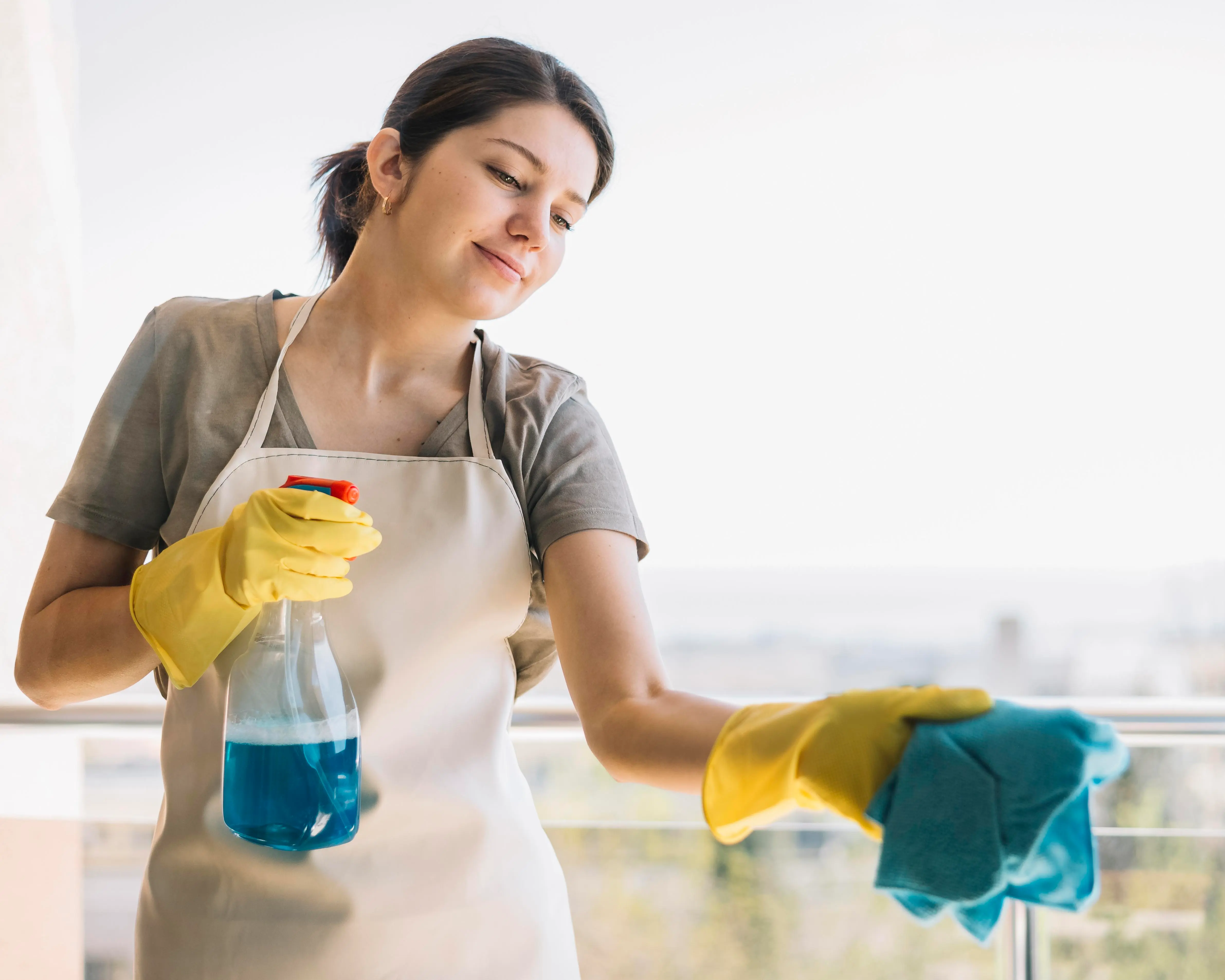 Professional cleaner at work
