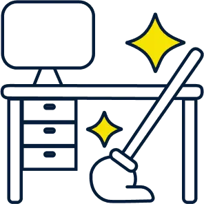 Workspace cleaning illustration
